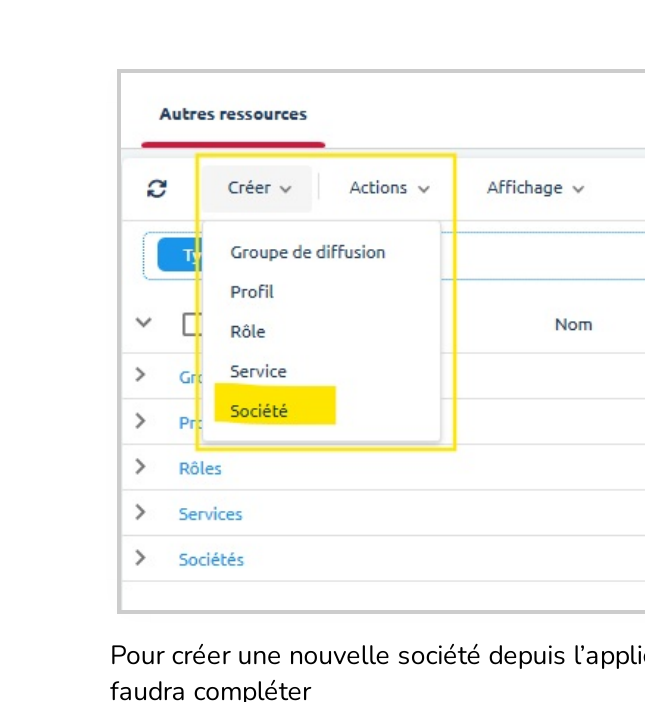 Menu Autres ressources — Société