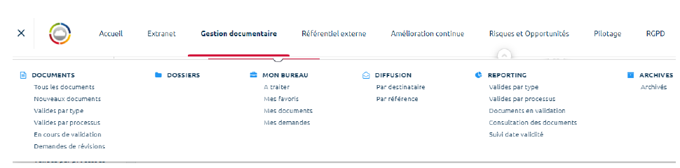 Barre de navigation et macro-menus