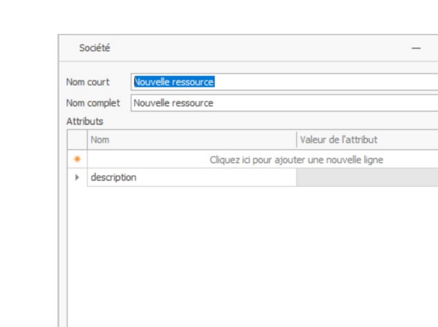 Formulaire de création de société dans Process Studio