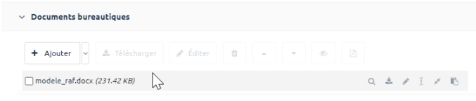 Section Documents bureautiques