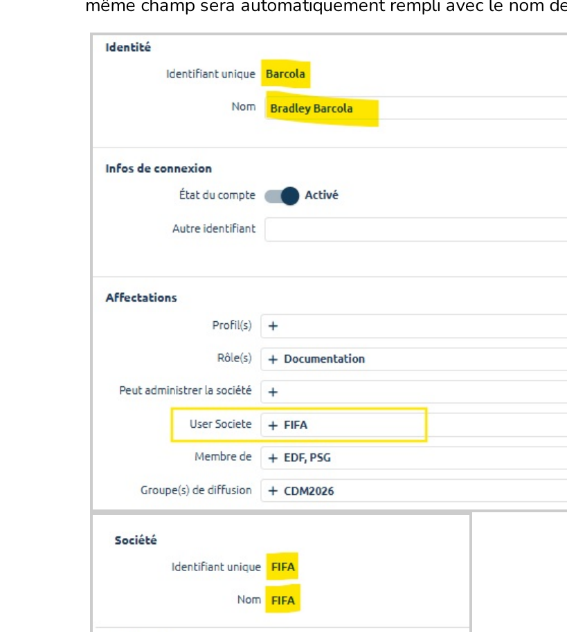 Fiche utilisateur — Liaisons société