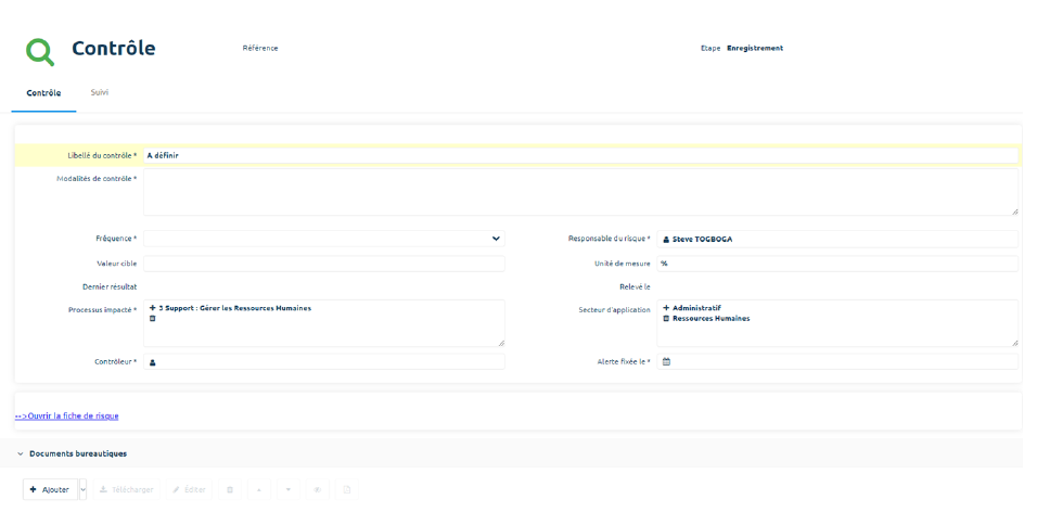 Formulaire Contrôle