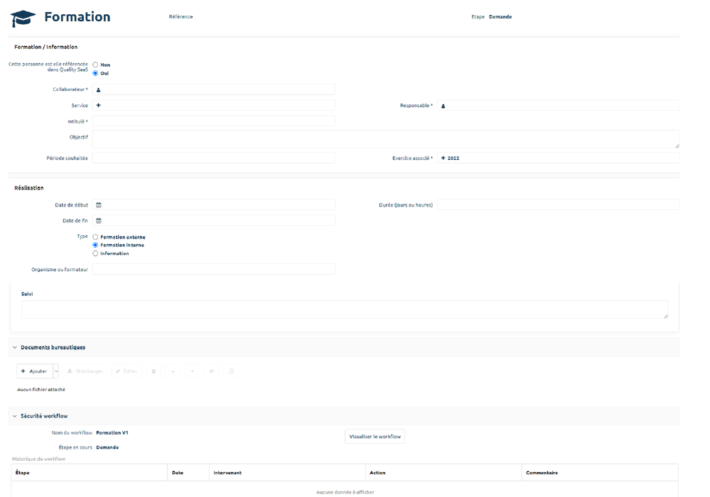 Formulaire Formation