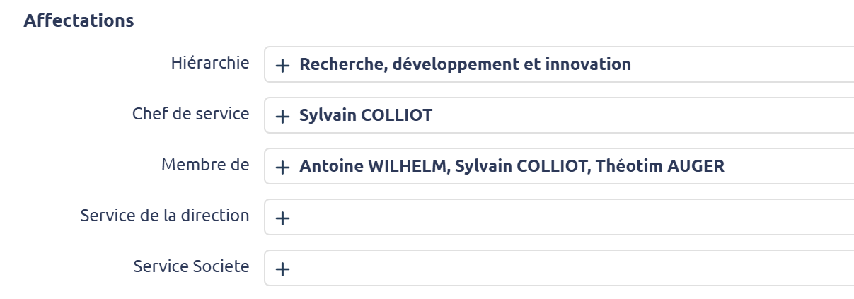 Autres ressources - Section Affectation