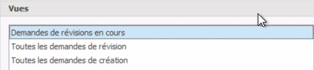 Vue de l'entête Demandes