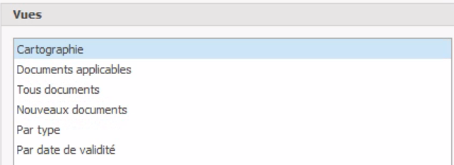 Vue de l'entête Documents