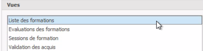 Vue de l'entête Formations