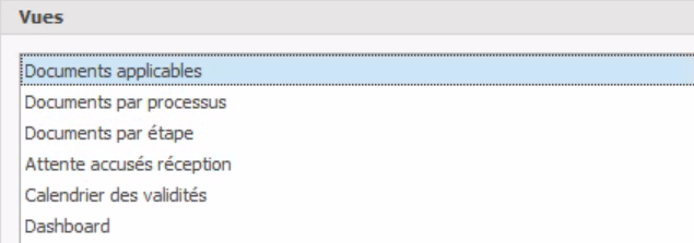 Vue de l'entête Reporting