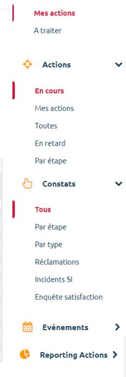 Plans de classement du module Amélioration continue
