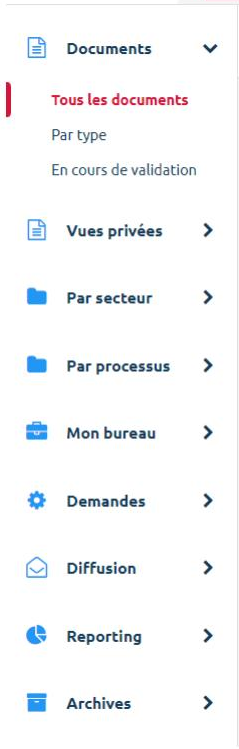 Plans de classement du module Gestion documentaire