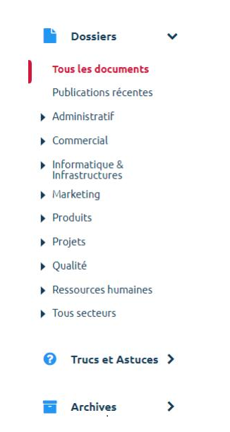 Plans de classement du module Référentiel externe