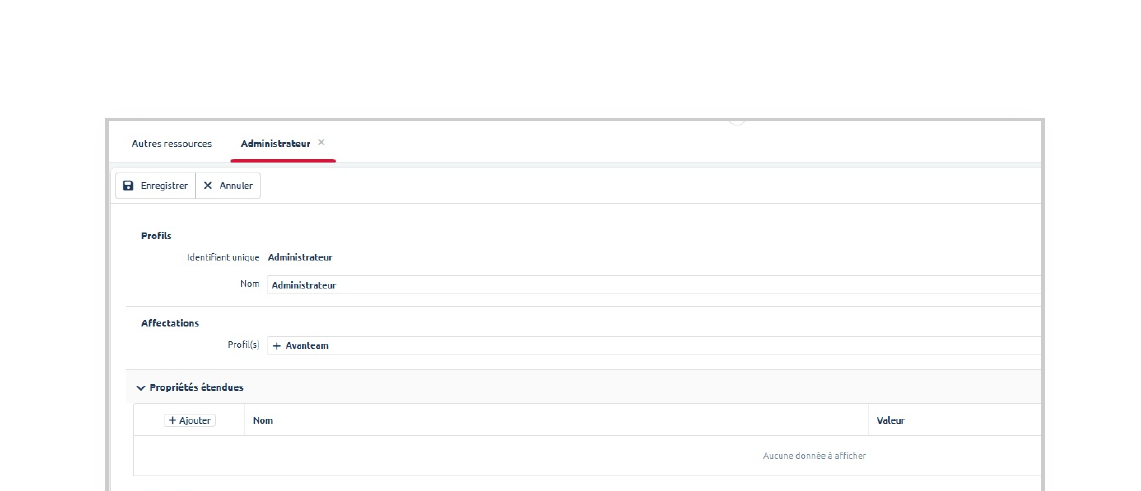 Profil Administrateur — Configurer la sécurité des ressources et relations