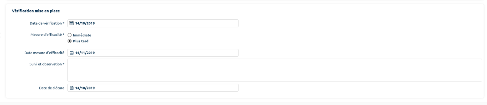 Étape de vérification