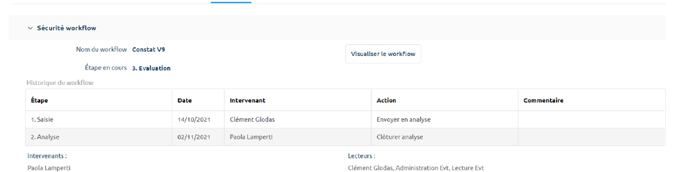 Onglet Suivi — Constat